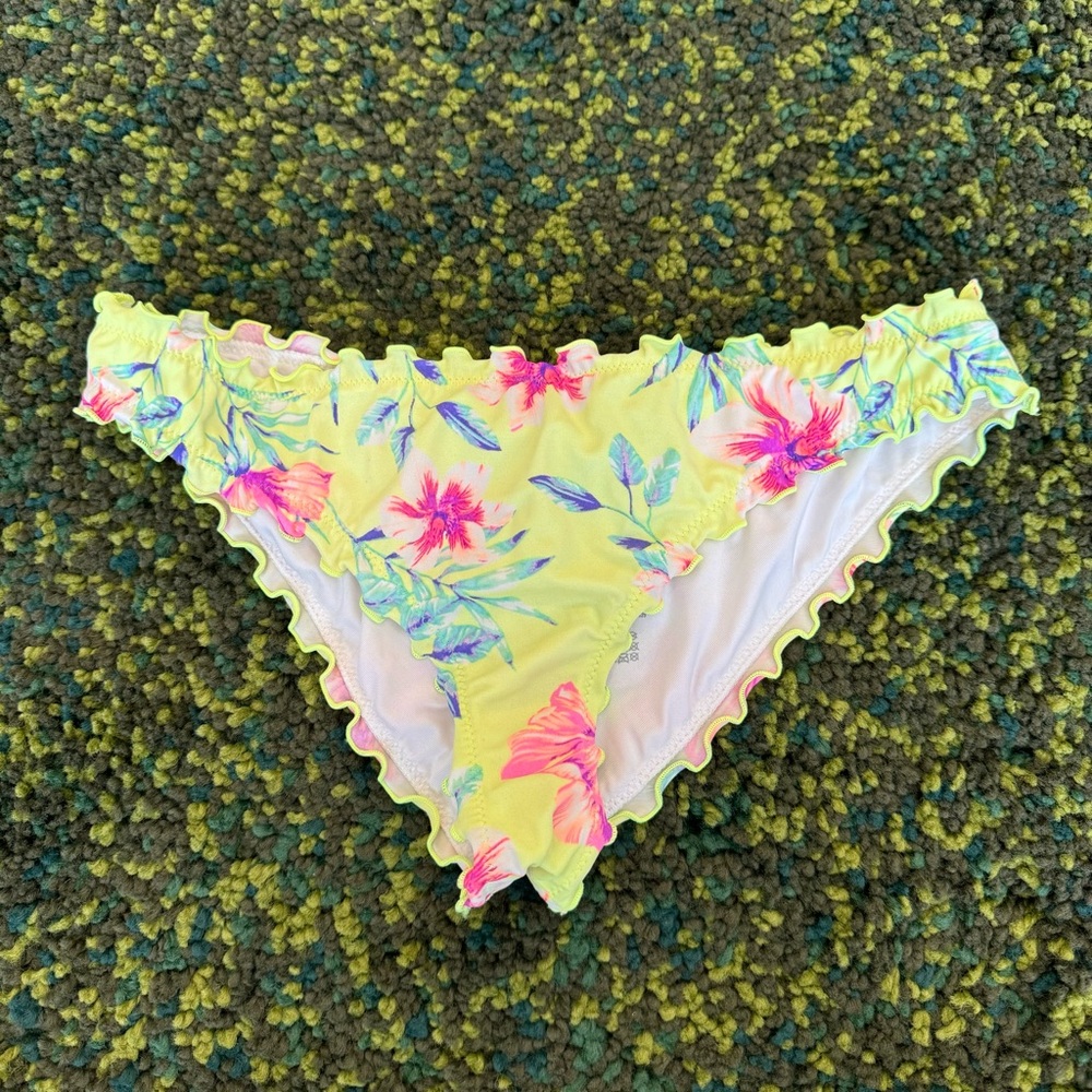 PINK Floral Bikini Bottom Size Small